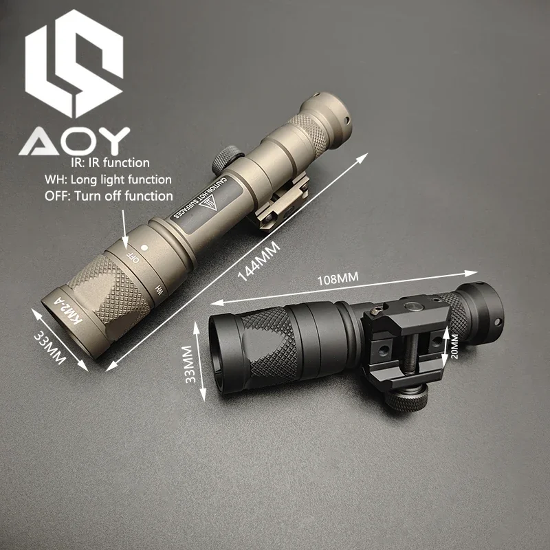 Airsoft Tactical SF M300V M600V IR Flashlight LED White Light Hunting IR Scout Light with Pressure Switch Fit 20mm Rail