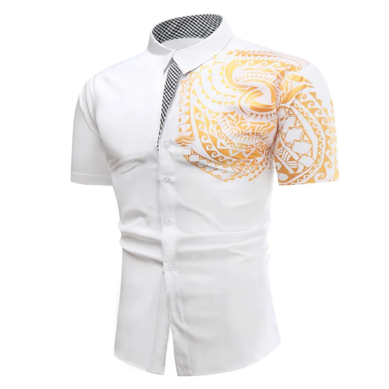 

Youth Printed ort Sve Men's irt Large Size Ethnic Sle Faionable Casual irt for Summer Cross-Border Clothing