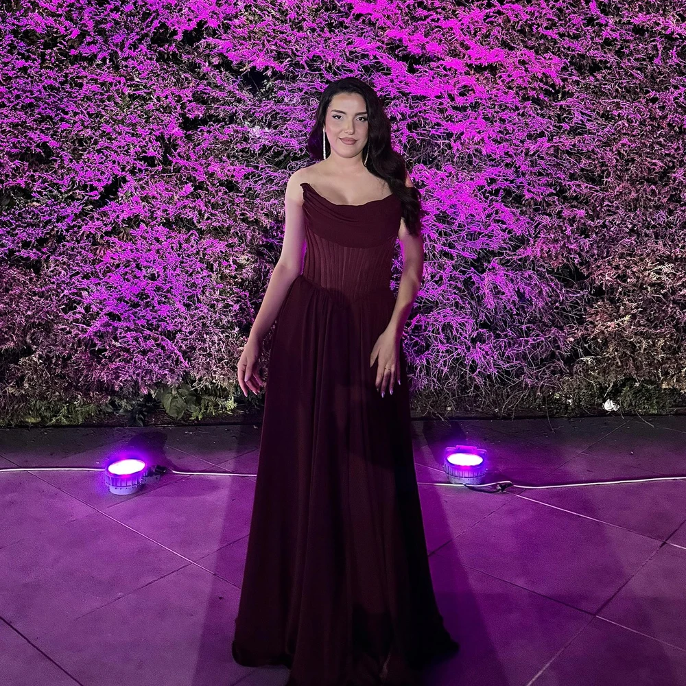 

Luxury Evening Dress Sleeveless A-Line Strapless Women's Evening Party Gowns Long Floor Length Birthday Party Dress Customized