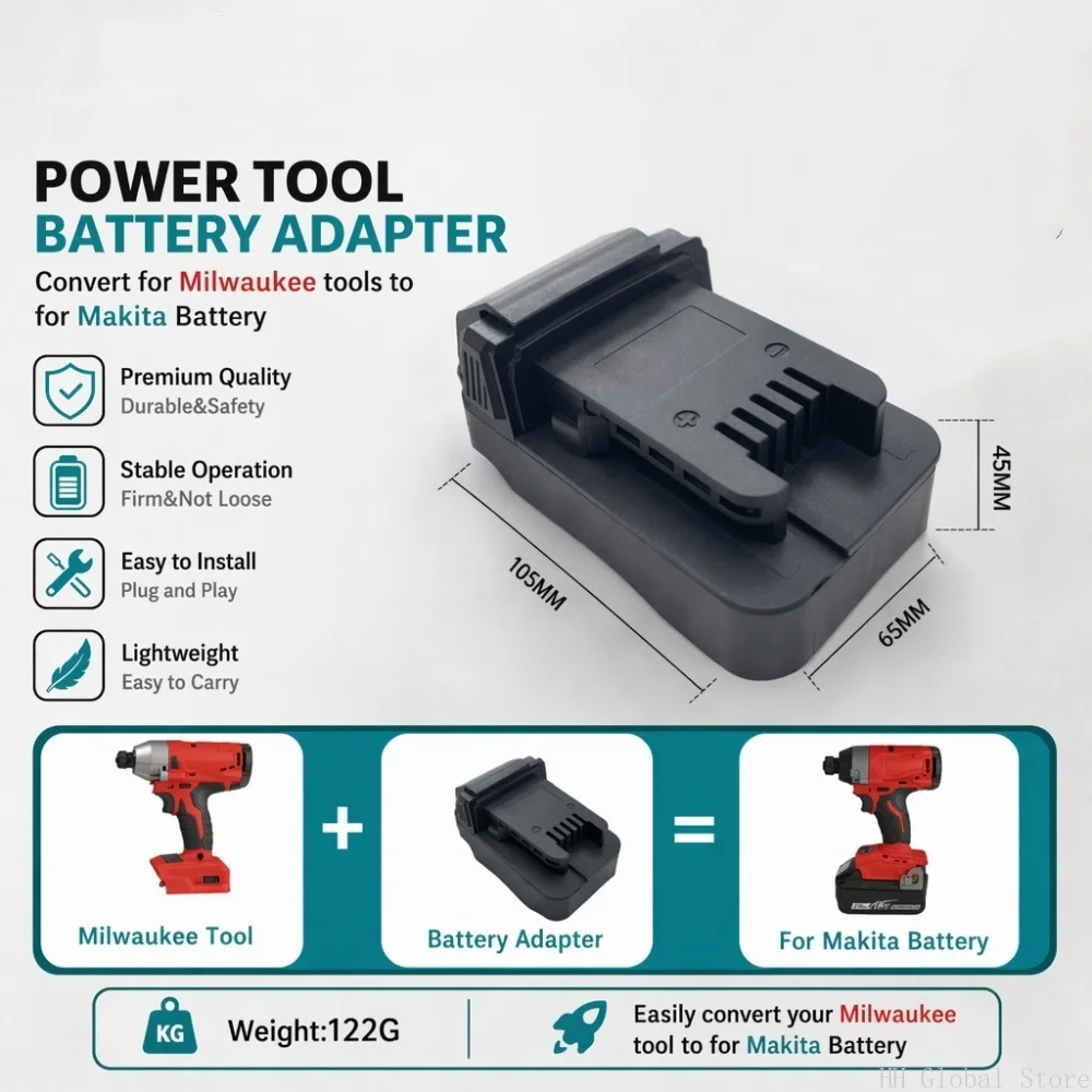 Electric Tool Converter for Milwaukee Tool To Makita Battery Interface Converter Fast Charging 18V Lithium Battery Power Tool