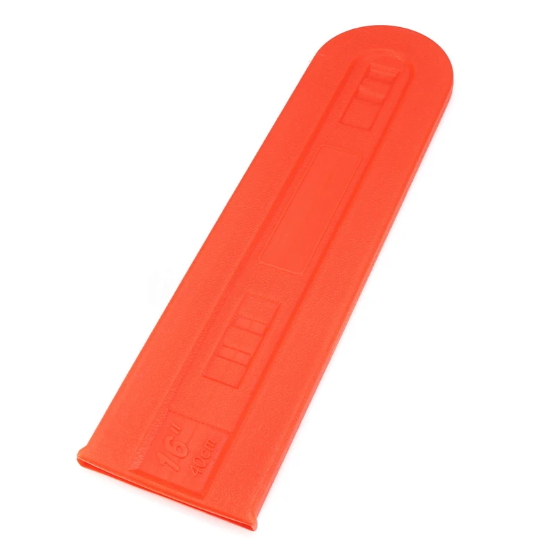 Orange Chainsaw Bar Cover Designed for 14 16 Inch Models Offers Reliable Blade Protection in Workshop or Storage