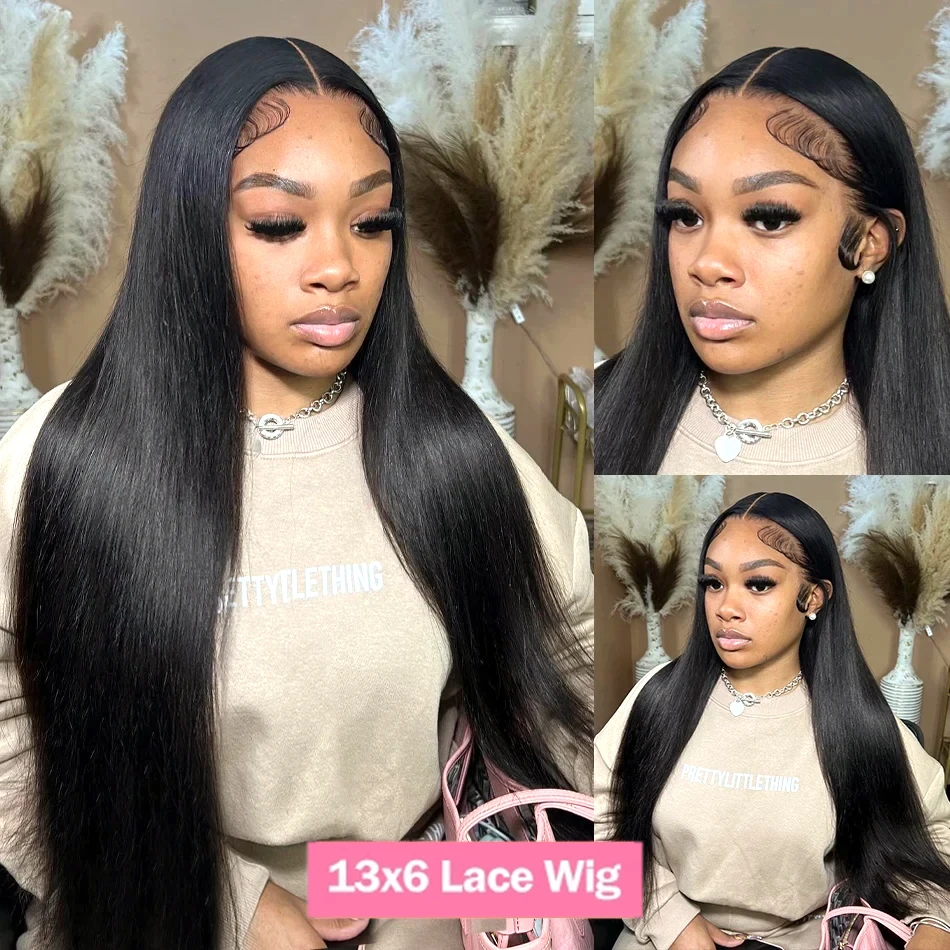 250 Density Brazilian 30 38 Inches Bone Straight 13x4 Lace Front Human Hair Wigs 13x6 HD Transparent Lace Frontal Wig For Women