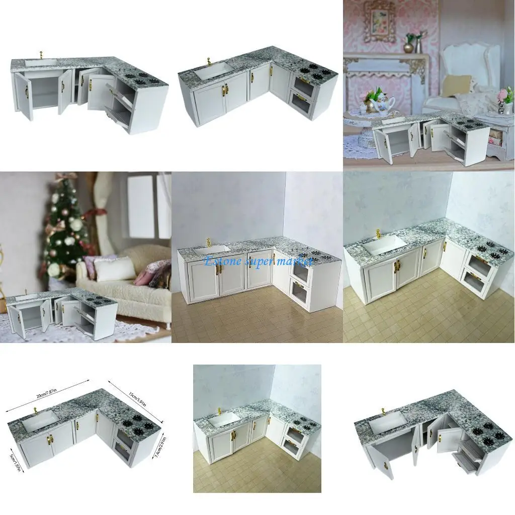 

090b подробный миниатюрный кухонный шкаф для кукол. Отображение