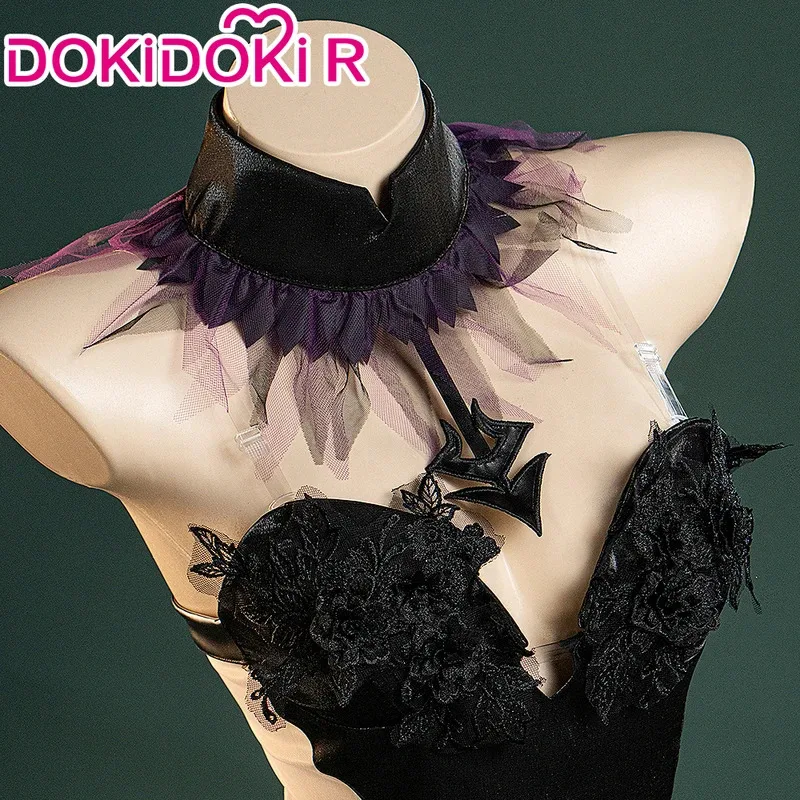 LQIN STOCK Akemi تأثيري حلي أنيمي [S-2XL] DokiDoki-R المرأة أسود أرجواني فستان طويل Akemi تأثيري حجم كبير