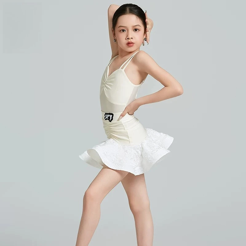 2026 Summer Latin Dance Practice Outfit High-End Big Swing Skirt Ballroom Soft Flowy Stage Daily Training Two Piece Dance Suit
