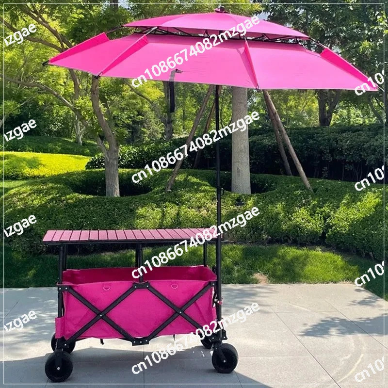 Small cart with sunshade for setting up a stall, adjustable night market, mobile roadside stall, internet famous snack cart