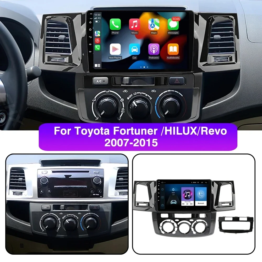 2DIN Android 13 radio For Toyota Fortuner Hilux Revo Vivo 2007-2015 Car stereo Multimedia Player Carplay Auto GPS Navigation