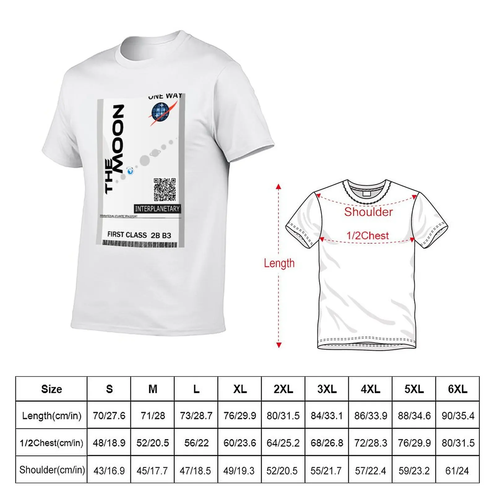 The Moon space ticket T-Shirt Plus Size Quick Dry Sports Tee