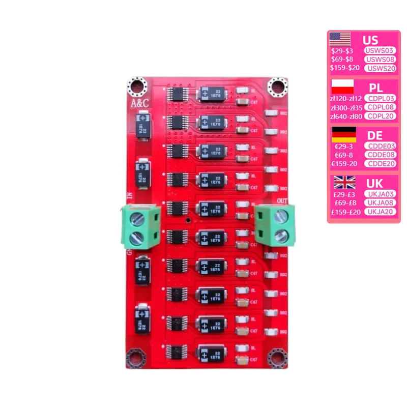 Nvarcher   10 parallel  5A LT3045 low-noise linear regulator power module   DC+1.8 to+20V