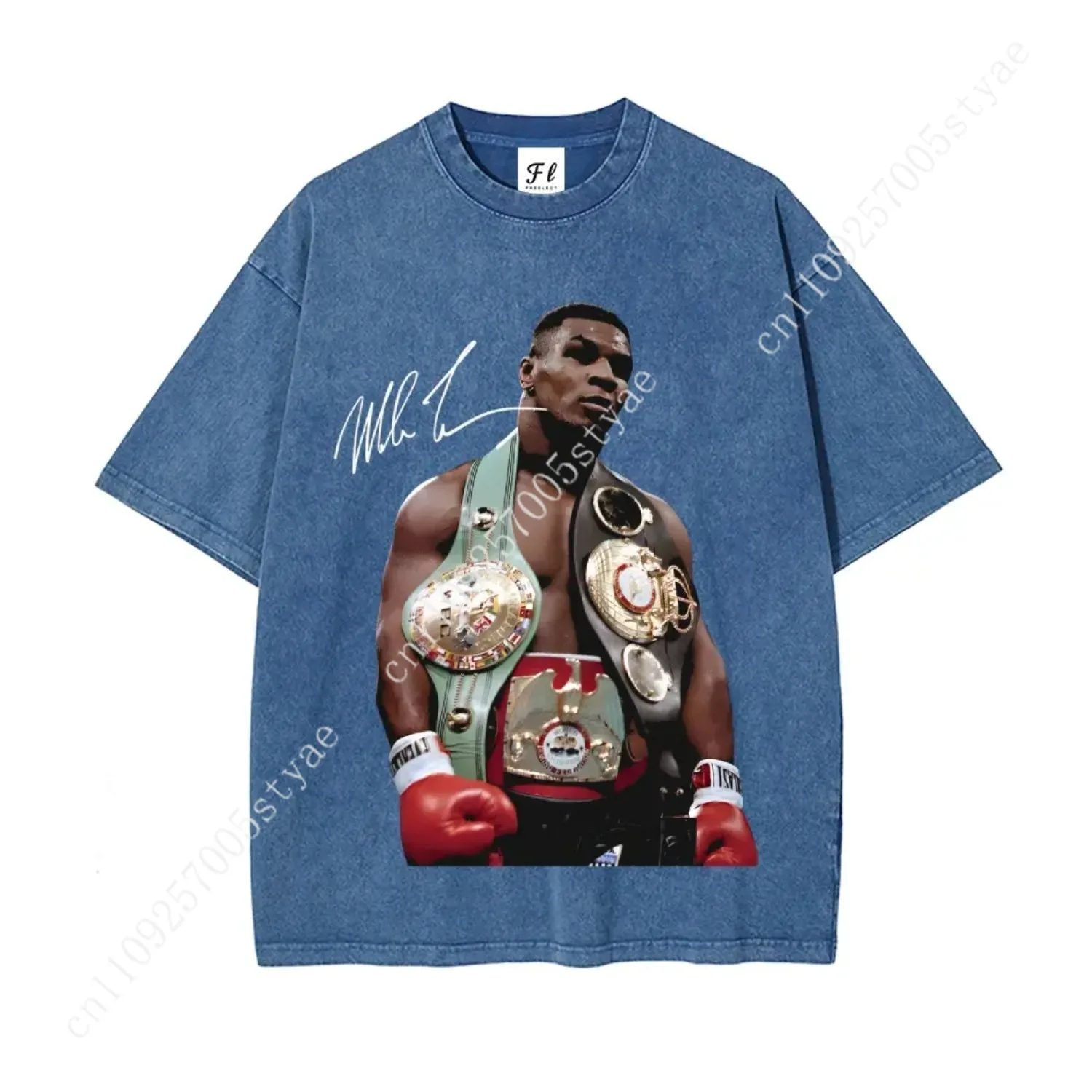 Mike Tyson T-Shirt, 90s Vintage Boxing Sport Legend Oversize Unisex Washed T-Shirt for Women and Men's Unisex Fit Batik Cotton O view 3