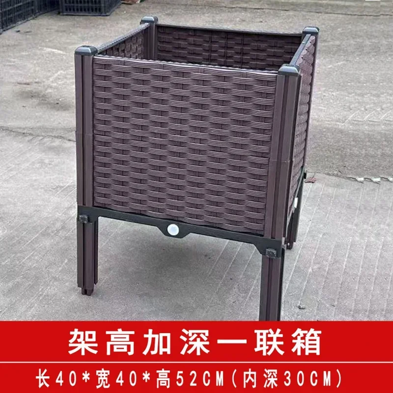 Large Raised Garden Bed Planter Box Outdoor Plastic Vegetable Growing Container Deep Flower Pot for Balcony Patio Rooftop Garden
