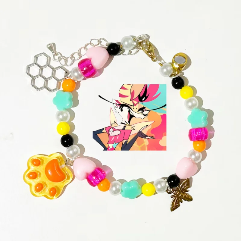 Demon-Themed Bee & Verosika Matching Bracelets Adjustable BFF Couples Charm Jewelry For Fandom Lovers