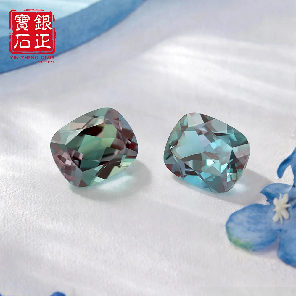Cushion Cut Red Bottom Lab Alexandrite Czochralski With Seletable AGL Certificate Cultivated Alexandrite Loose Gemstone Jewelry