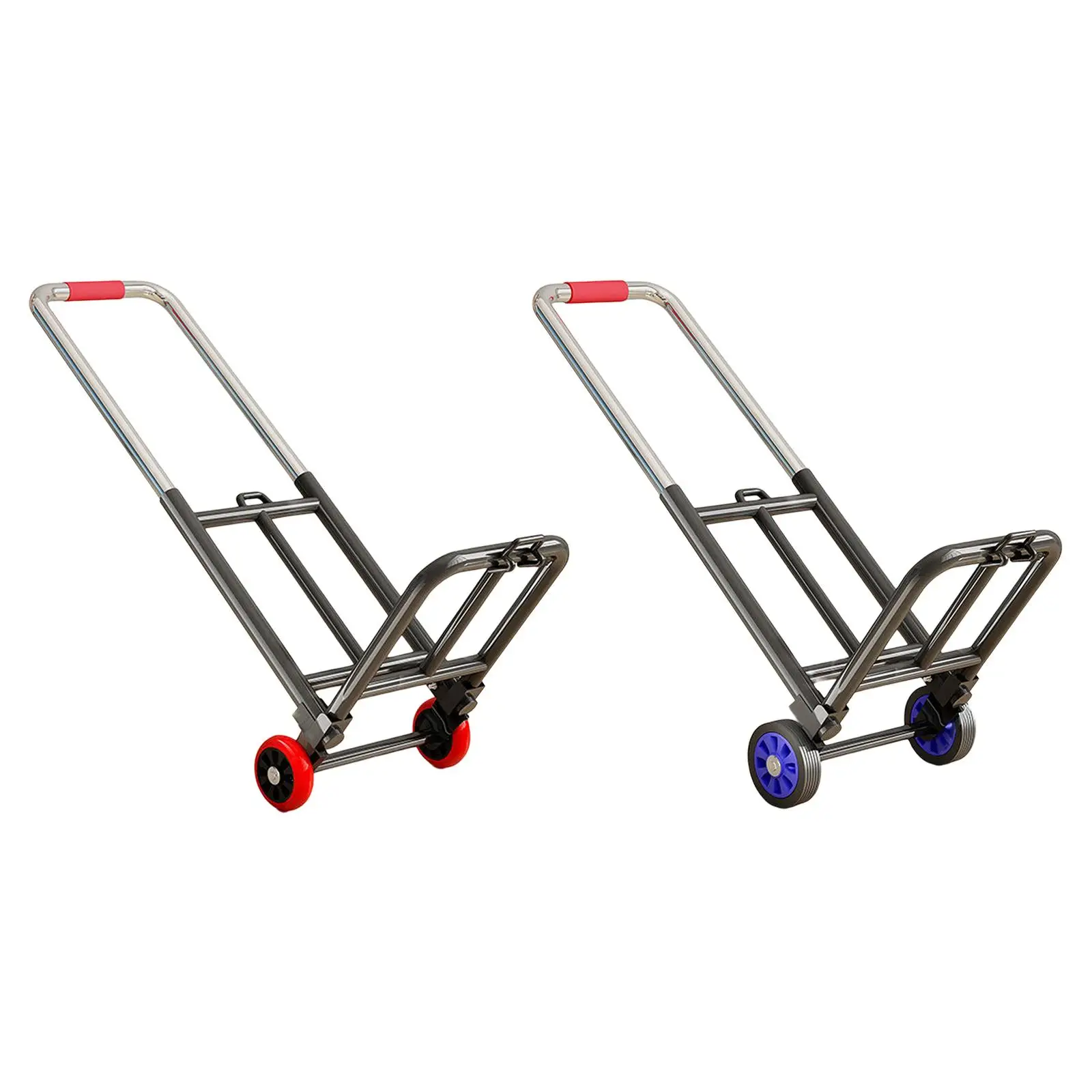 Folding Hand Truck Utility Luggage Trolley with 3 Rope Compact Luggage Cart for Office Use Transportation Personal