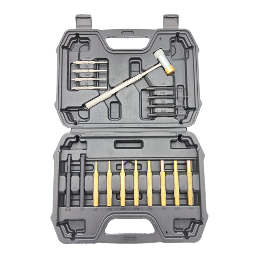 9,2 x 5,9 x 1,8 inch rolpin punch set complete punch set voor hobbyisten gereedschap hamer set afneembare hamerkoppen