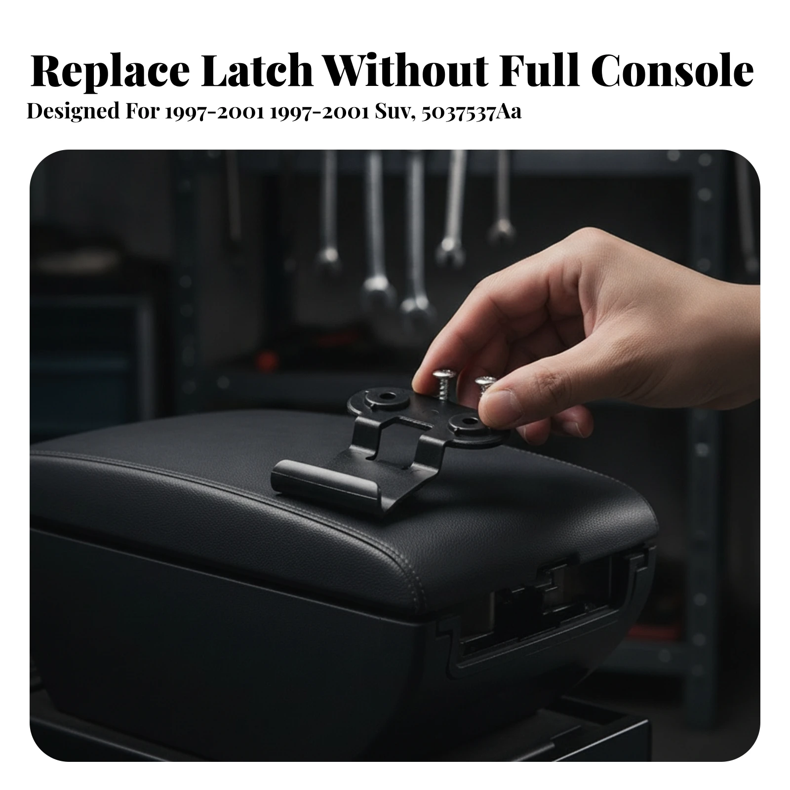 Armrest Box Lid Buckle with Screws Easy to Install Center Console Latch Center Console Cover Latch Wear-Resistant