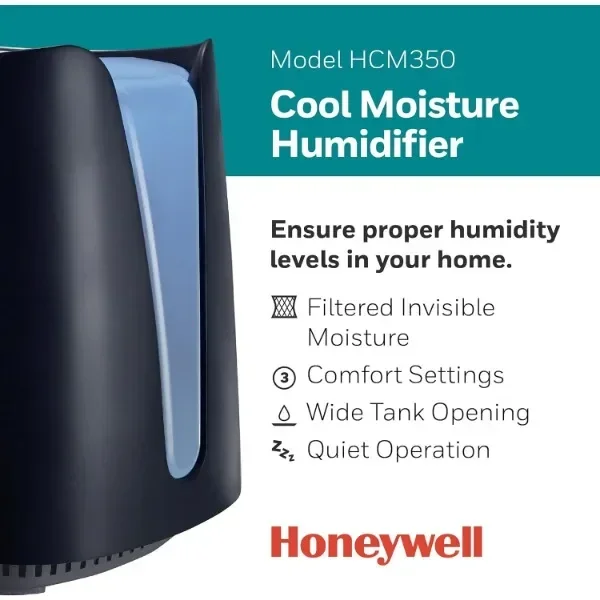 NEW NEW  Cool Moisture Humidifier, Medium Room, 1.1 Gallon Tank, Black – Invisible Moisture Humidifier for Baby, Kids