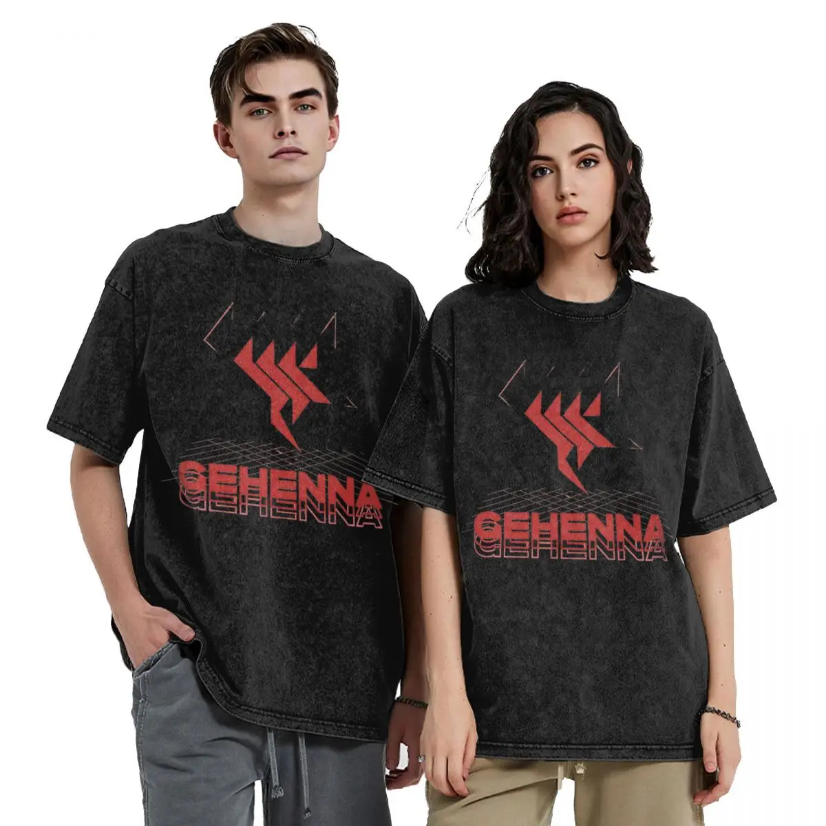 Oversize Blue Archive Gehenna Anime Accessories T Shirts Washed Style Men Women T-Shirt Retro Top Tee Shirt Streetwear