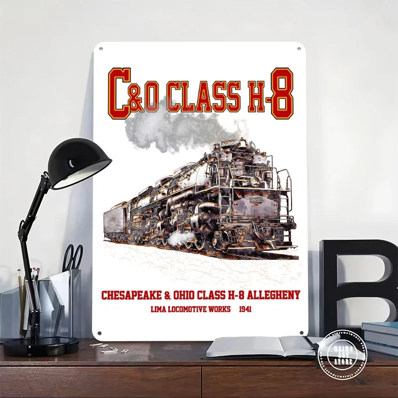 Chesapeake & Ohio C&O Metal Poster Custom Wall Art Retro Vintage Tinplate Signs for Man Cave Garage Decoration Gaming Home Decor