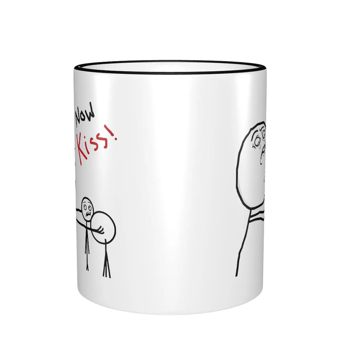High Quality Now Kiss RAGE COMIC Merch Mug Cute Coffee Cup