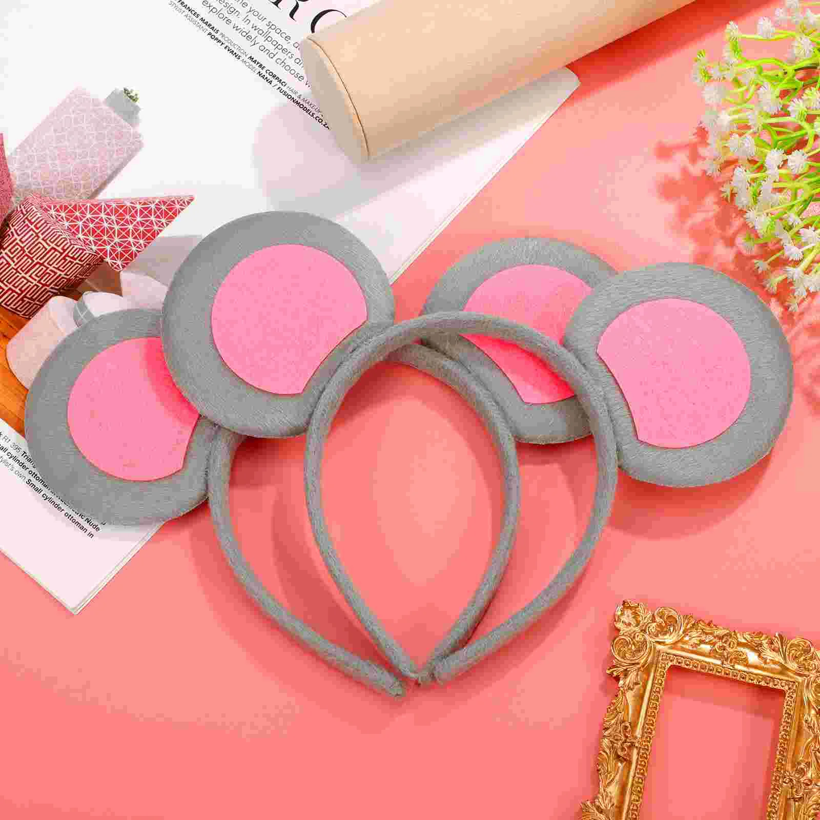 2pcs Mouse Ears Headband Cute Hair Accessories for Girl Lightweight Comfortable Premium Material Cosplay Party Theme Festival