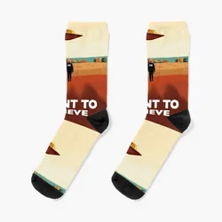 The X Files I want to believe FBI poster Socks uomo cotone di alta qualità retro Boy Child Socks women's