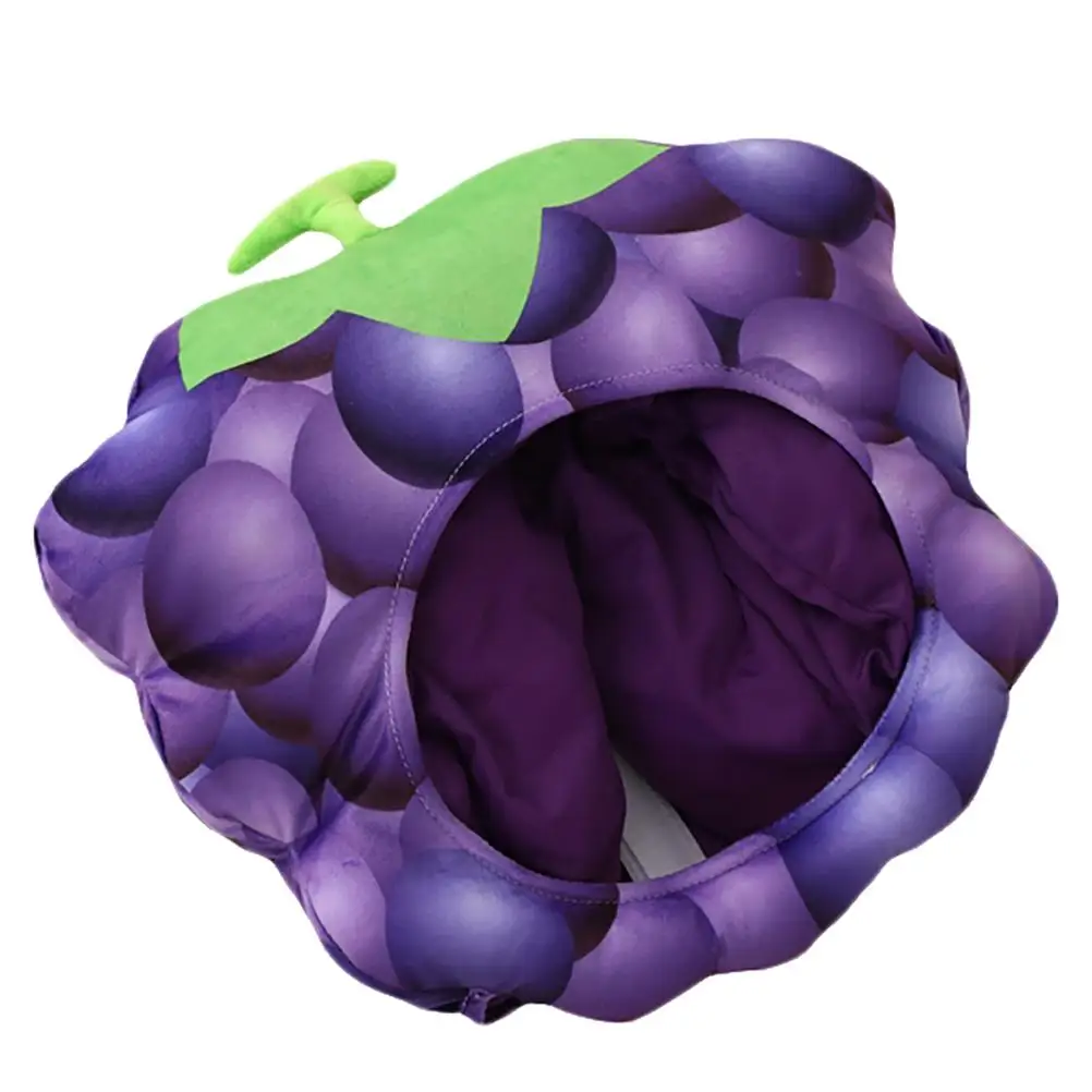 

Grape Headgear Fruit Hat Adult Costume Bike Adults Novelty Hats Crazy Plush Woman Shaped Funny