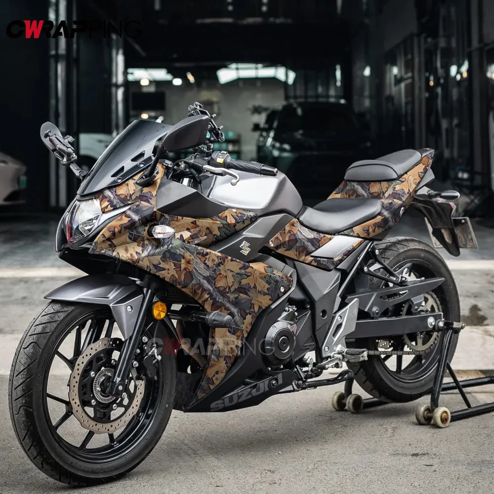 

Клеевая виниловая пленка для мотоциклетных шлемов, камуфляжная пленка с рисунком листьев, внешняя автомобильная виниловая пленка, аксессуары для тюнинга авто, водонепроницаемая краска для автомобилей