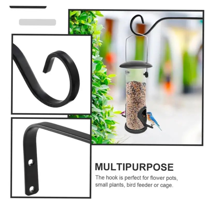 Wall Hanging Basket Iron Flower Pot Plant Support Hanger Hook For Indoor Outdoor Home Garden Hanging Lantern Decoration〔White〕