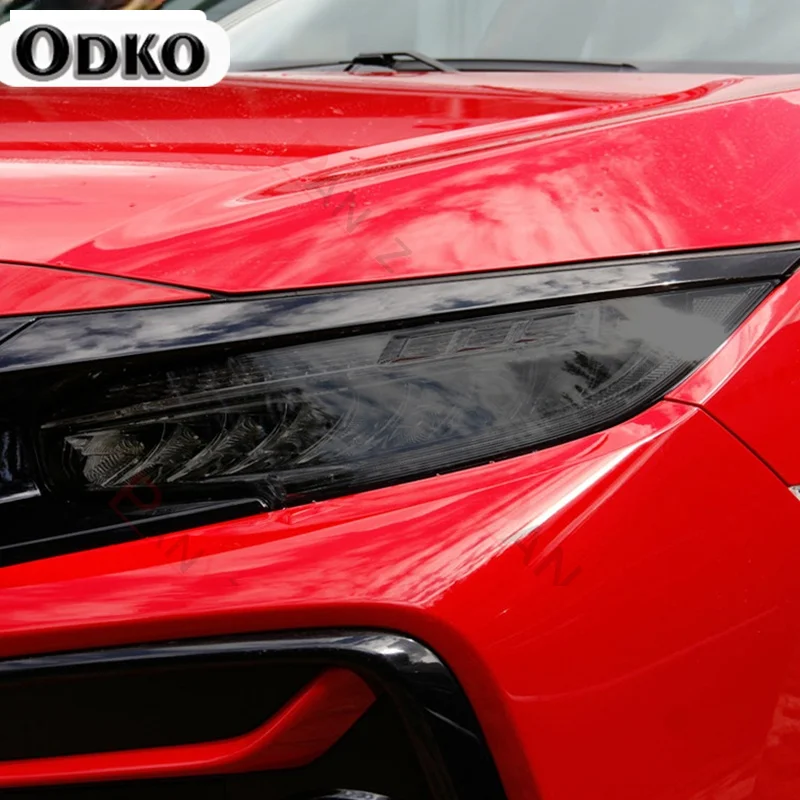 Dla Honda Civic 10th Gen 2016-2021Car folia ochronna na reflektory przednie światła przezroczysta wędzona czarna TPU ochronna