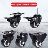 4pcs 1.5 2 2.5 3 Inch Furniture Caster Soft Rubber Universal Wheel Swivel Caster Roller Wheel For Platform Trolley Accessories