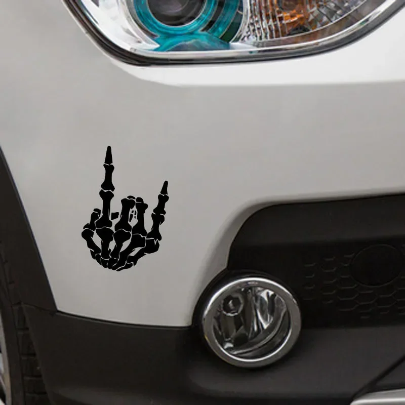 Car Stickers Decor Motorcycle Decals Skull Finger Vinyl Decorative Accessories Waterproof and Sunscreen Vinyl Decal,18cm*13cm