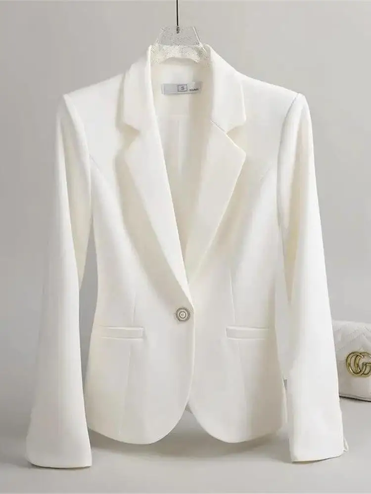 

White Suit Jaet for Women Spring Autumn 2024 New Faion Busin Host Profional Workwear ort Sve Long Sve