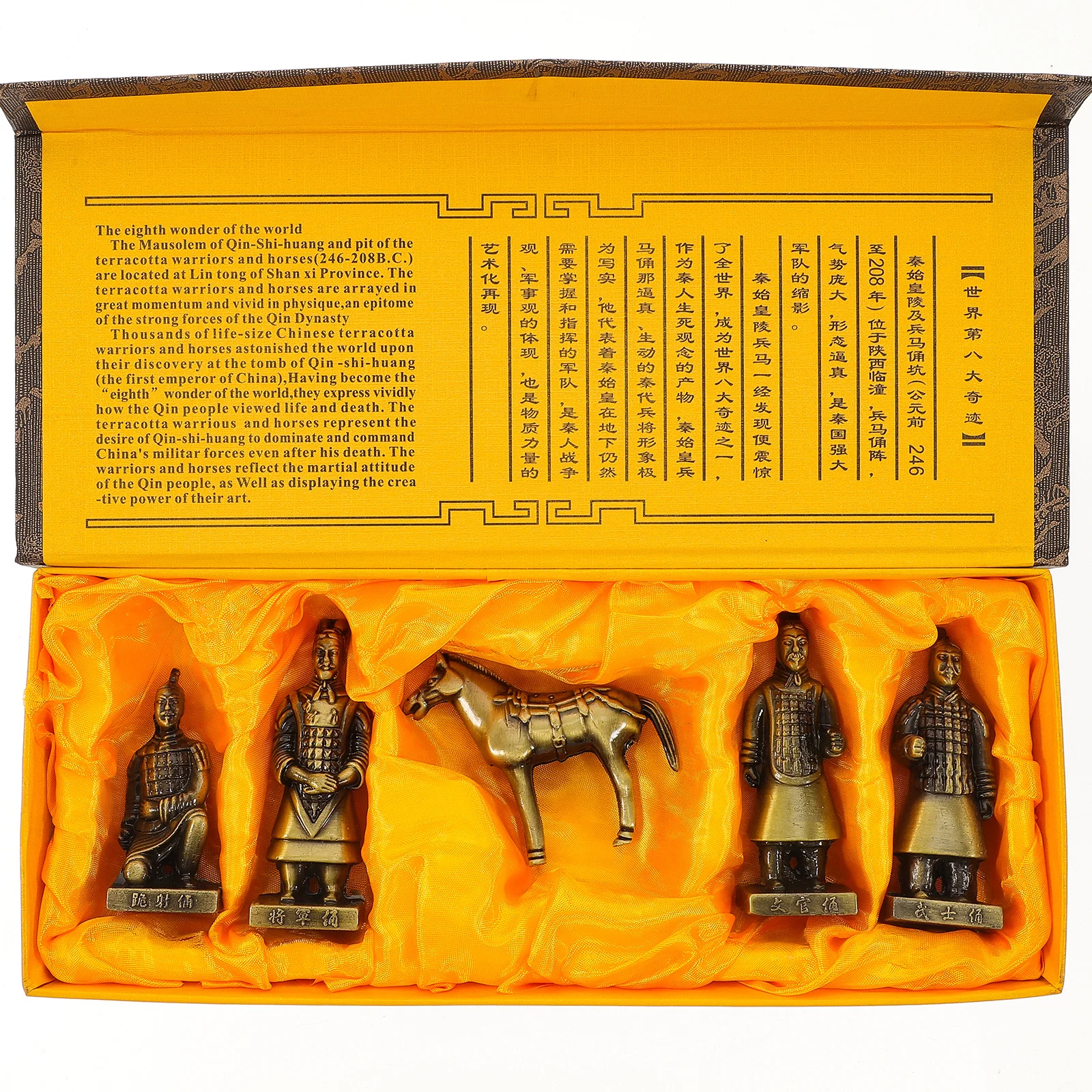 

1 set 1 Set Craft Terracotta Warriors Vintage Statue For Desktop Home Office Decor Small Metal Horse Decor Metal Adornment