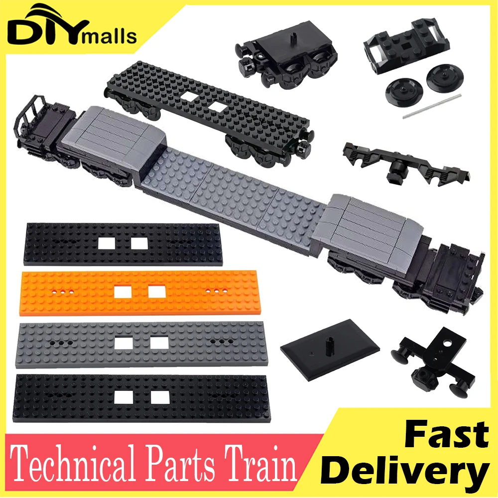 Technical Parts MOC City Train Base Wheel Tracks Top Base Plate Building Blocks Bricks DIY for Legoeds EV3 4025 92336 91994 2871