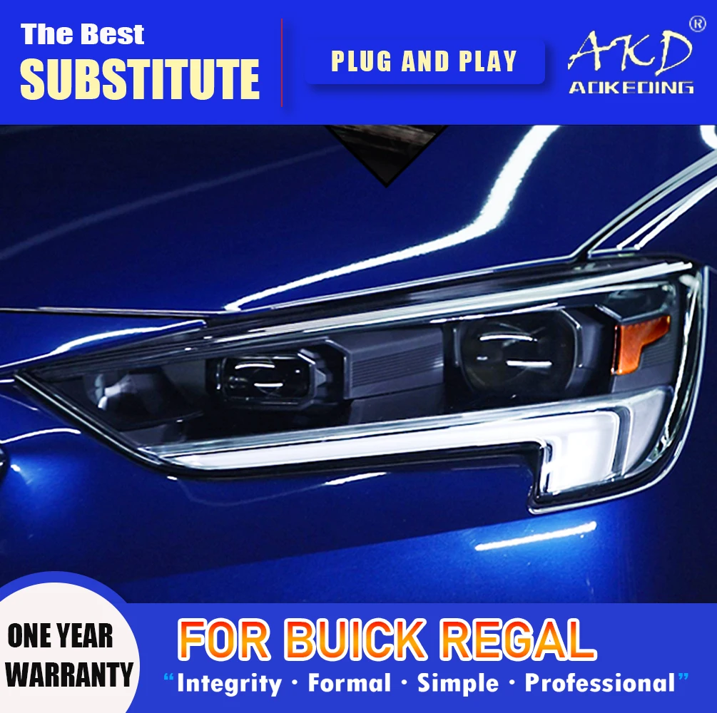 AKD Head Lamp for Opel Buick Regal LED Headlight 2020-2022 Headlights Regal DRL Turn Signal High Beam Angel Eye Projector Lens