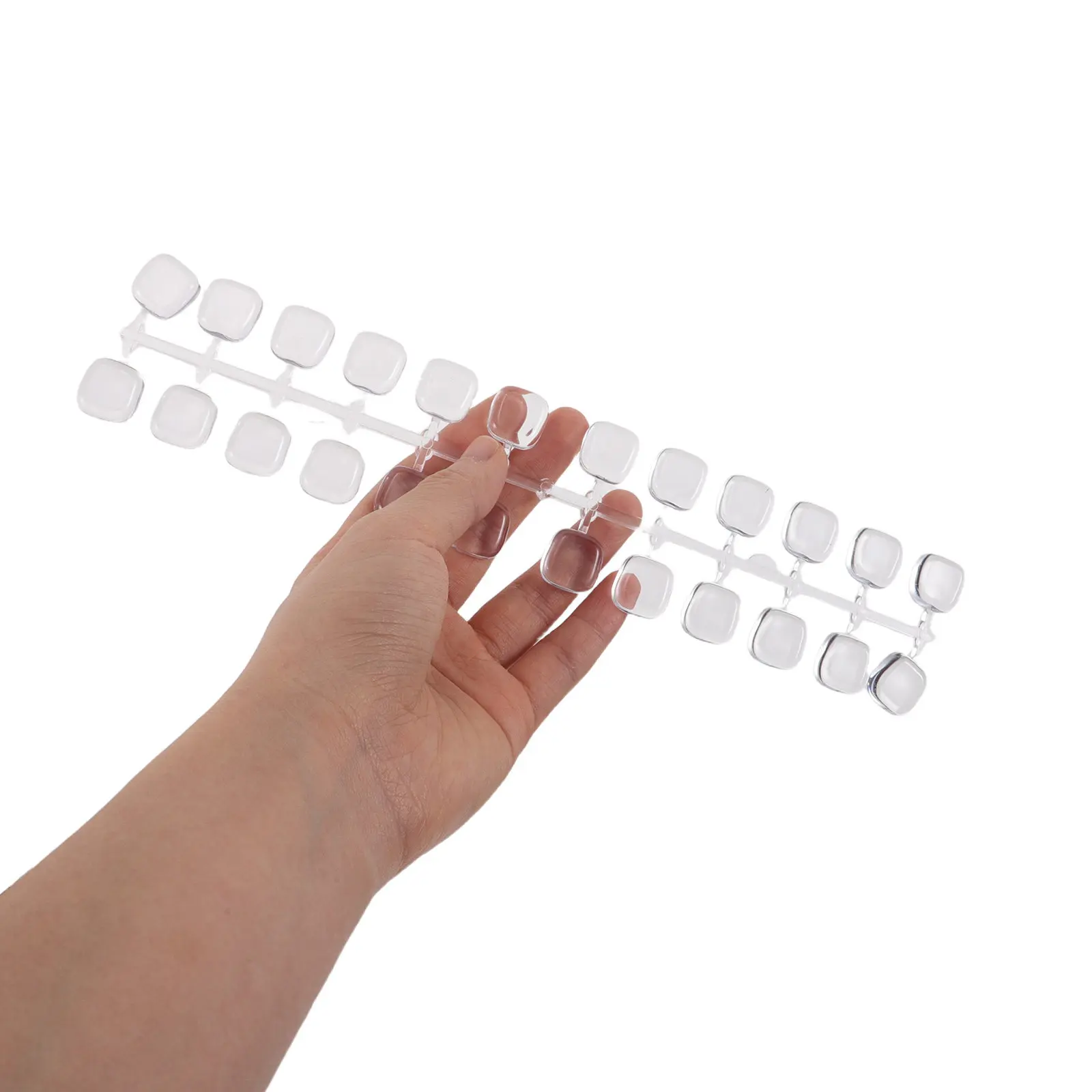 

120Pcs Transparent Nail Display Board Color Sample Stand Flat Base for Salon DIY Nail Color Chart Practice Palette