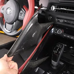 Carbon fiber Style For Toyota GR Supra A90 MK5 2019-2022 Car Center Control Gear Side Trim Panel Trim Cover Car Accessories