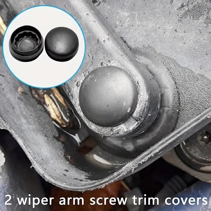 2PCS Car Windshield Wiper Arm Nut Bolt Cover, Fits VW Passat B5 B6 B7, Golf MK4 MK5 MK6 MK7, Polo, Jetta, Tiguan New Models