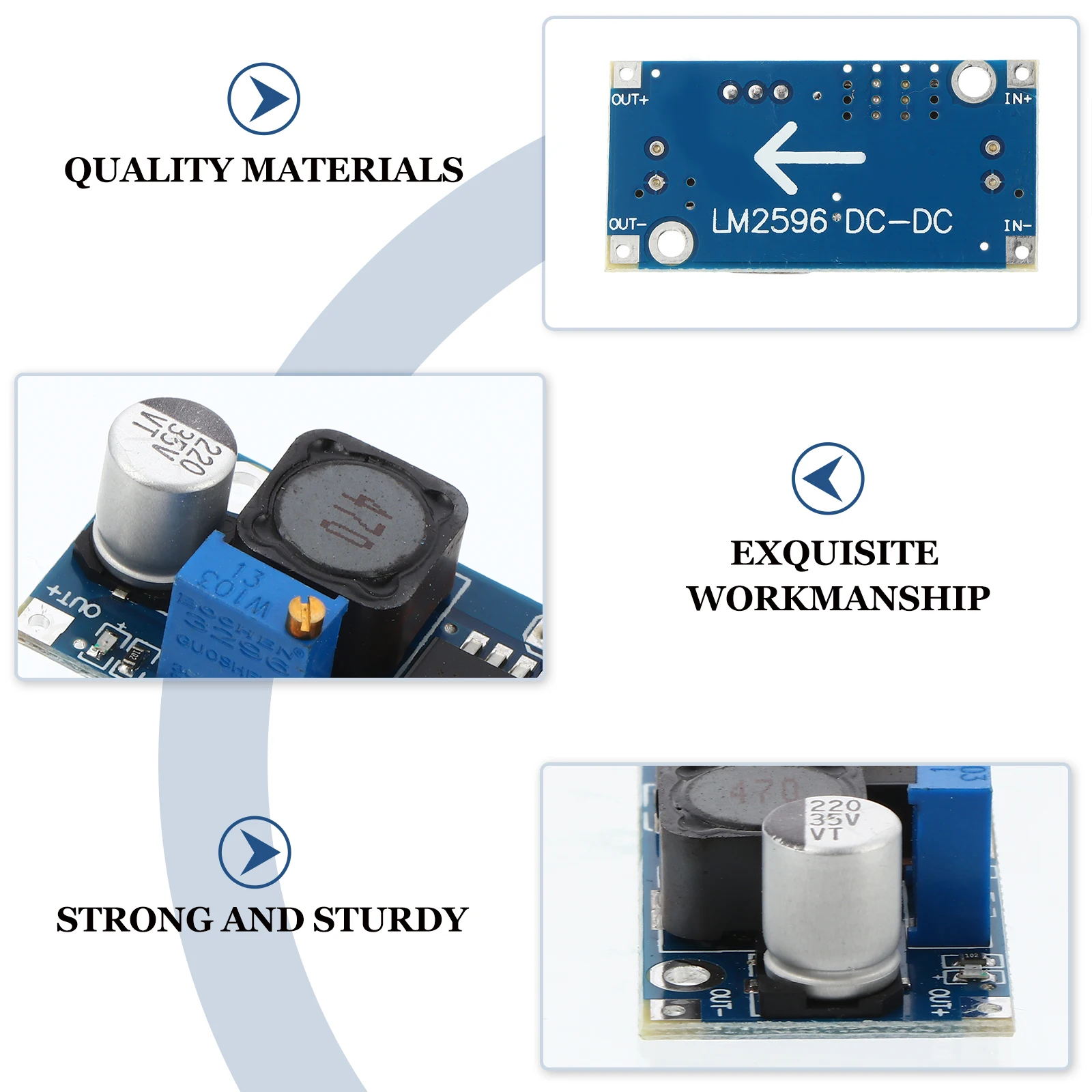 

10 Pcs Power Supply Step-down Module Adjustable Converter Non-isolated Blue Accessories