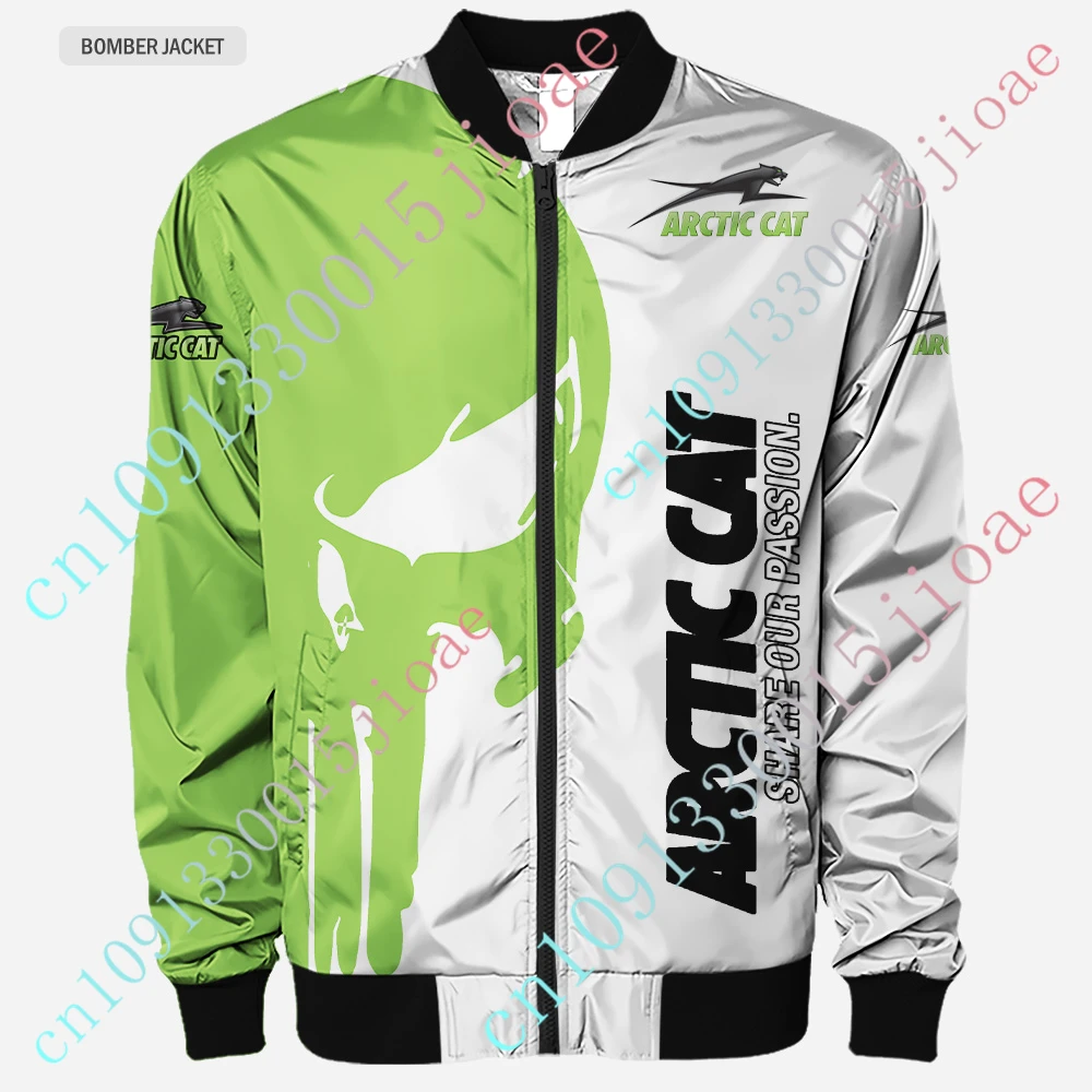 

Arctic Cat Bomber Jacket Jackets For Men's Clothing Techwear Baseball Uniform Thick Coat Harajuku Parkas Windbreaker Custom Logo