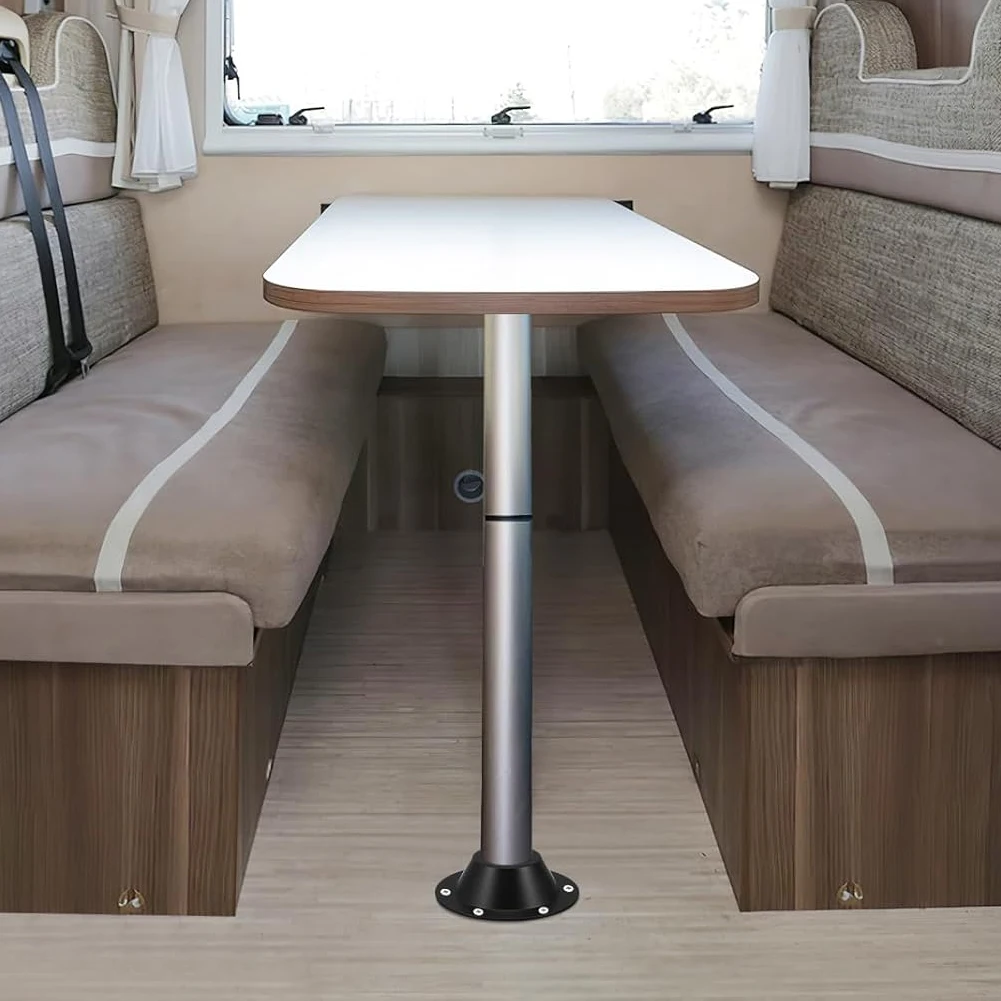 

2 Pcs RV Table Base Mount Including Mounting Screws Pedestal Table Leg Base for RVs Travel Trailers Camping Tables