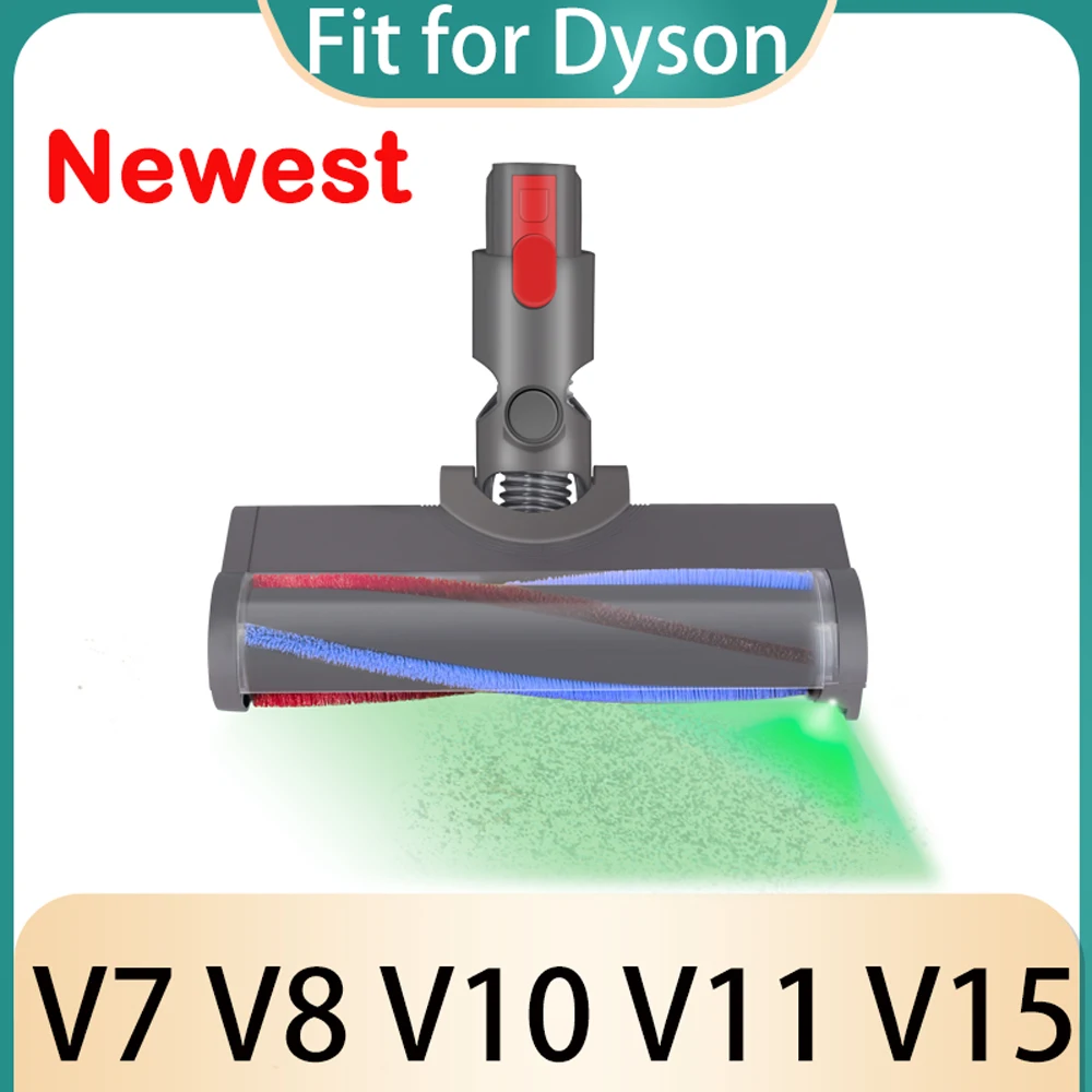 For Dyson V8 V10 V11 V15 V7 Accessories Laser Brush Head Carpet Motorhead With Green Dust Light Replacement Newest Laser Brush