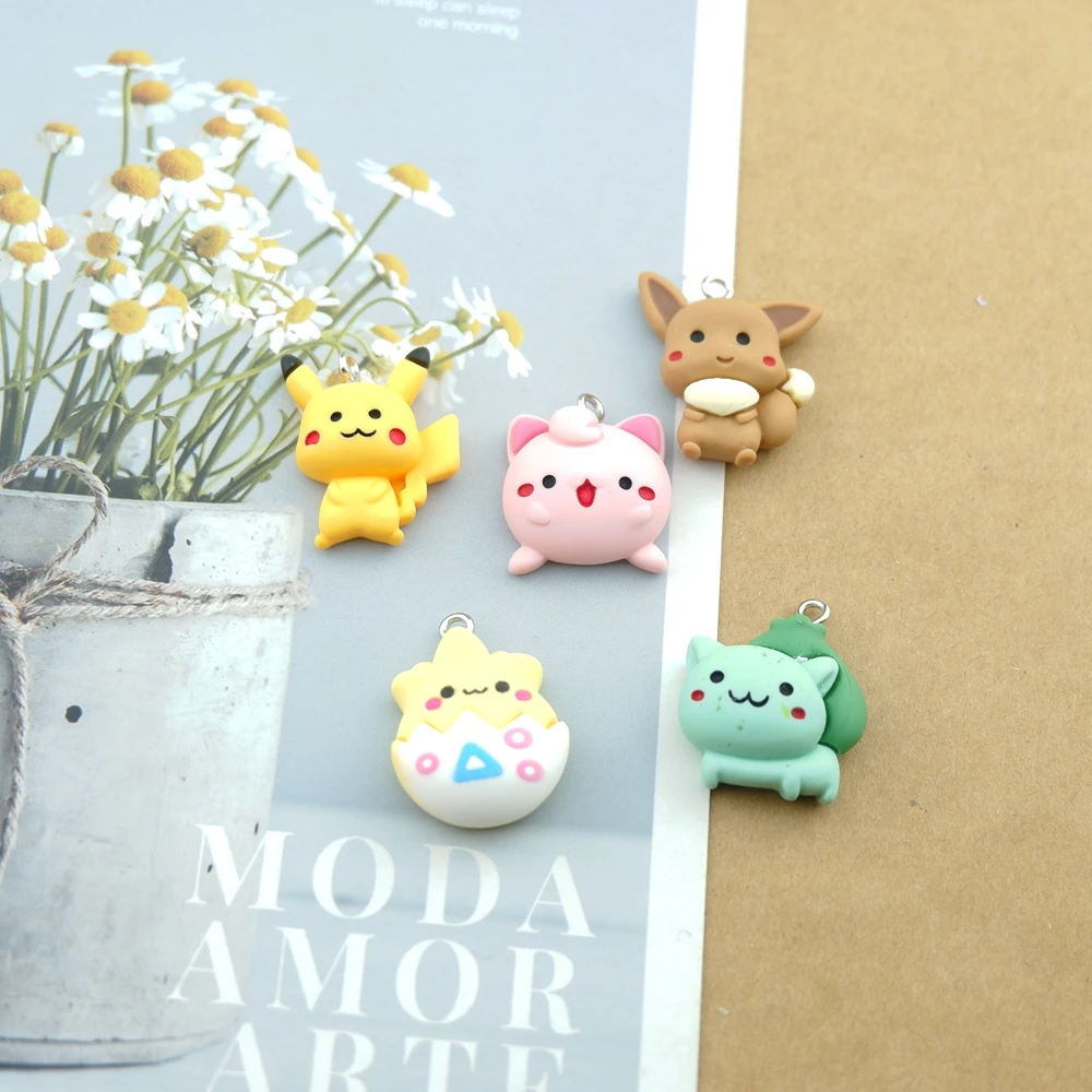 10pcs/Lot Resin Cartoon Charms For Bracelets Key Chain Earring Jewelry Making DIY Craft Pendants Handmade Dollhouse