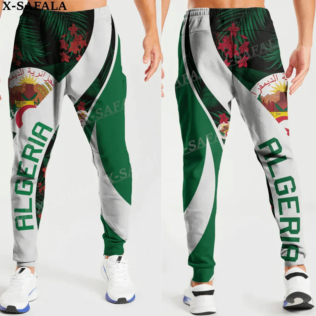 

Algeria Coat Of Arms Flag Trousers Men Women Sweatpants Drawstring Long Joggers Streetwear Spring Autumn Sports Pants-3