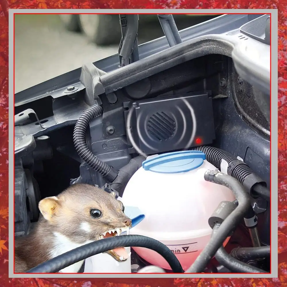 20㎡ Coverage Car Ultrasonic Mouse Repellent 12-25kHz Non-Toxic Vehicle Rodent Repeller Prevents Rodent Damage for Car/Truck