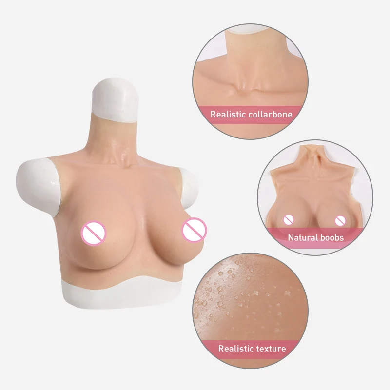 ROANYER Transgender Silicone Breast Forms For Crossdresser C Cup East West Shape Fake  Boobs Shemale Male Crossdressing