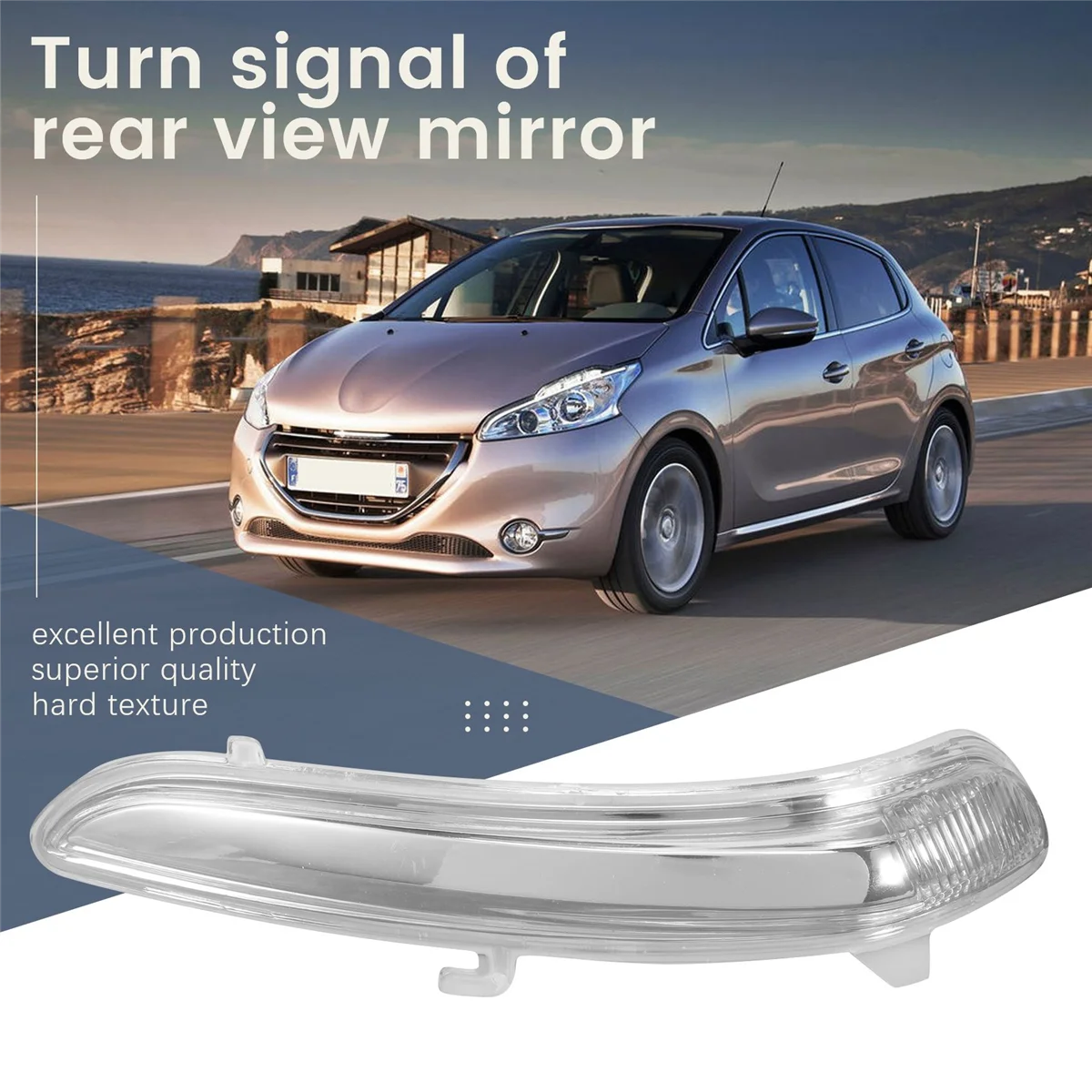 Right Side Wing Door Rear View Mirror Turn Signal Indicator Light Lens Cover 1607512680 for Peugeot 208 2008-2017