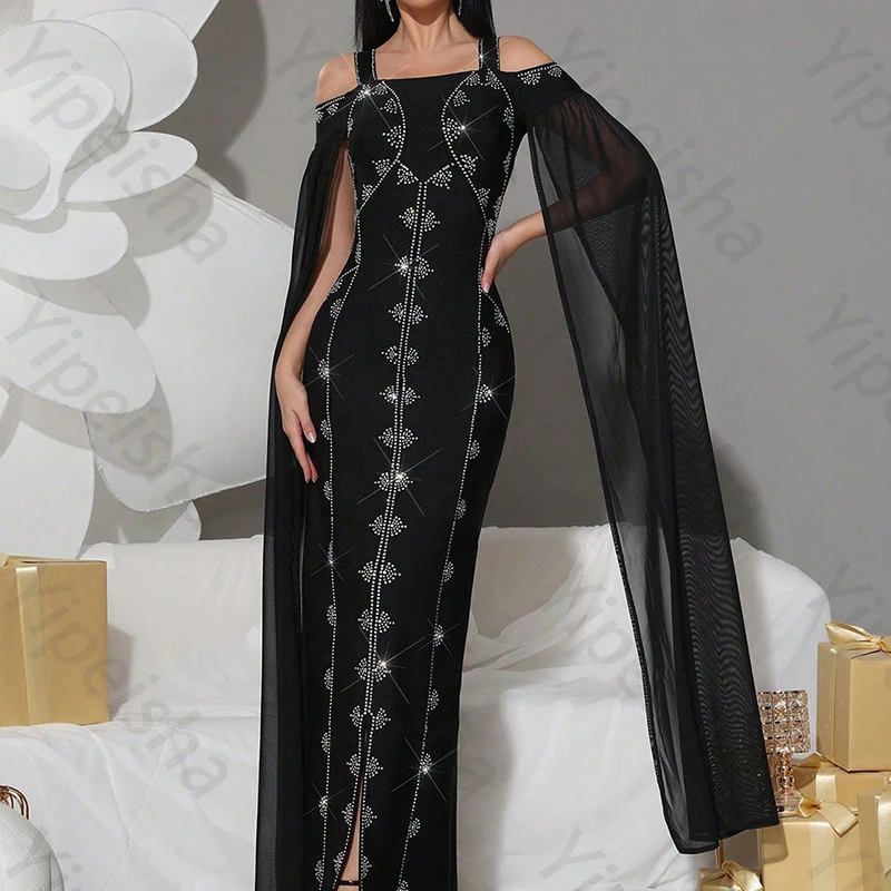 Elegant Off The Shoulder Sleeveless Evening Dresses Sexy Black Celebrity Dress Exquisite High Quality Prom Party Gown Customized