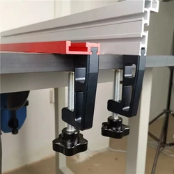 2PCs Woodworking Fence Clamp Aluminum Alloy Woodworking Benches Table Saws Planers Fixing Clip for 45/75 Type T Slot Track Fence